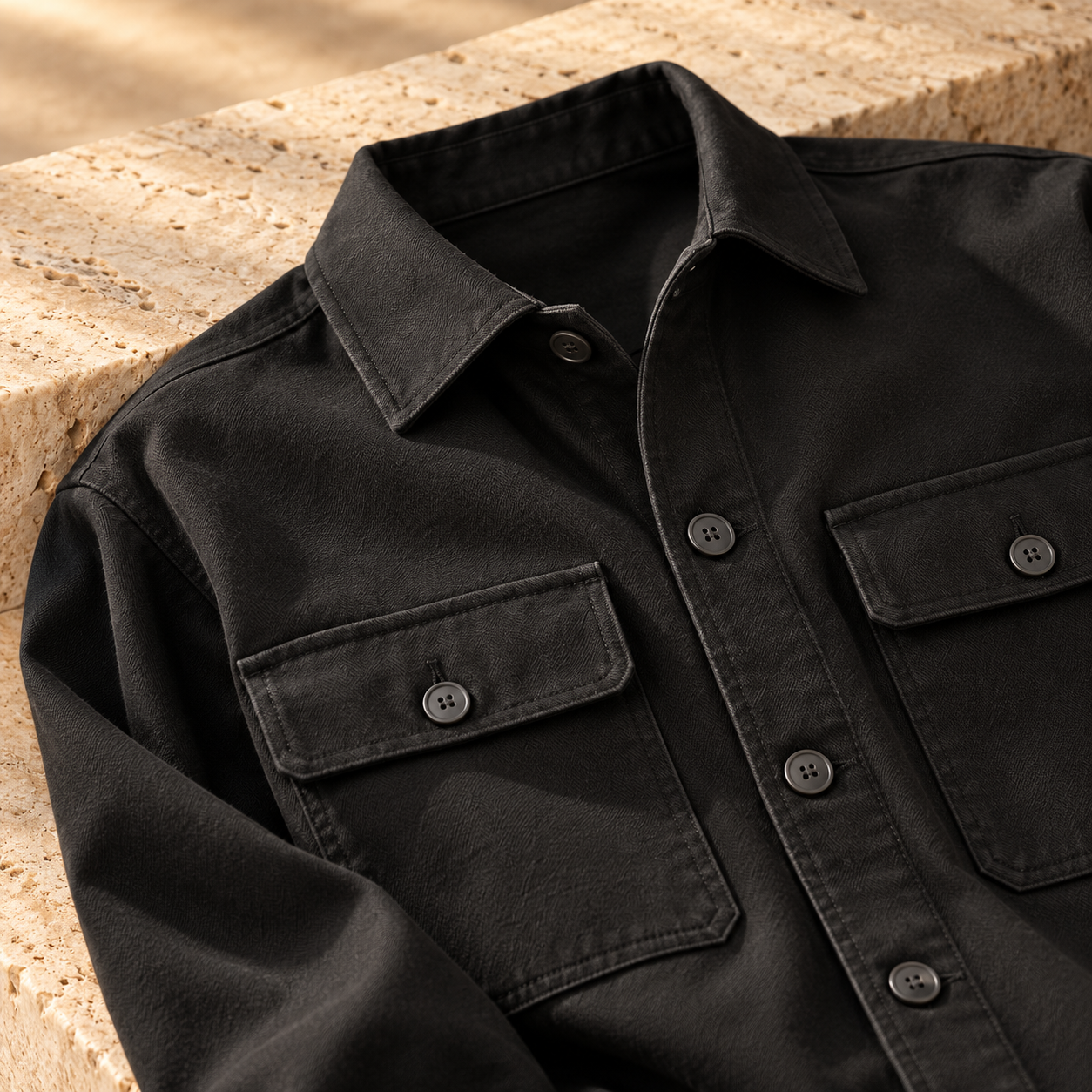 Studio Overshirt Black — alternate editorial view