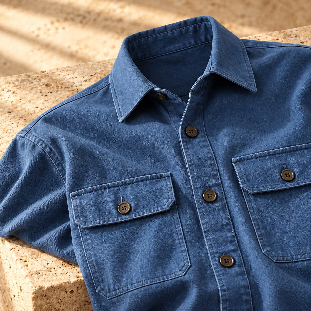 Studio Overshirt Blue — alternate editorial view